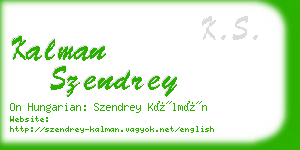 kalman szendrey business card